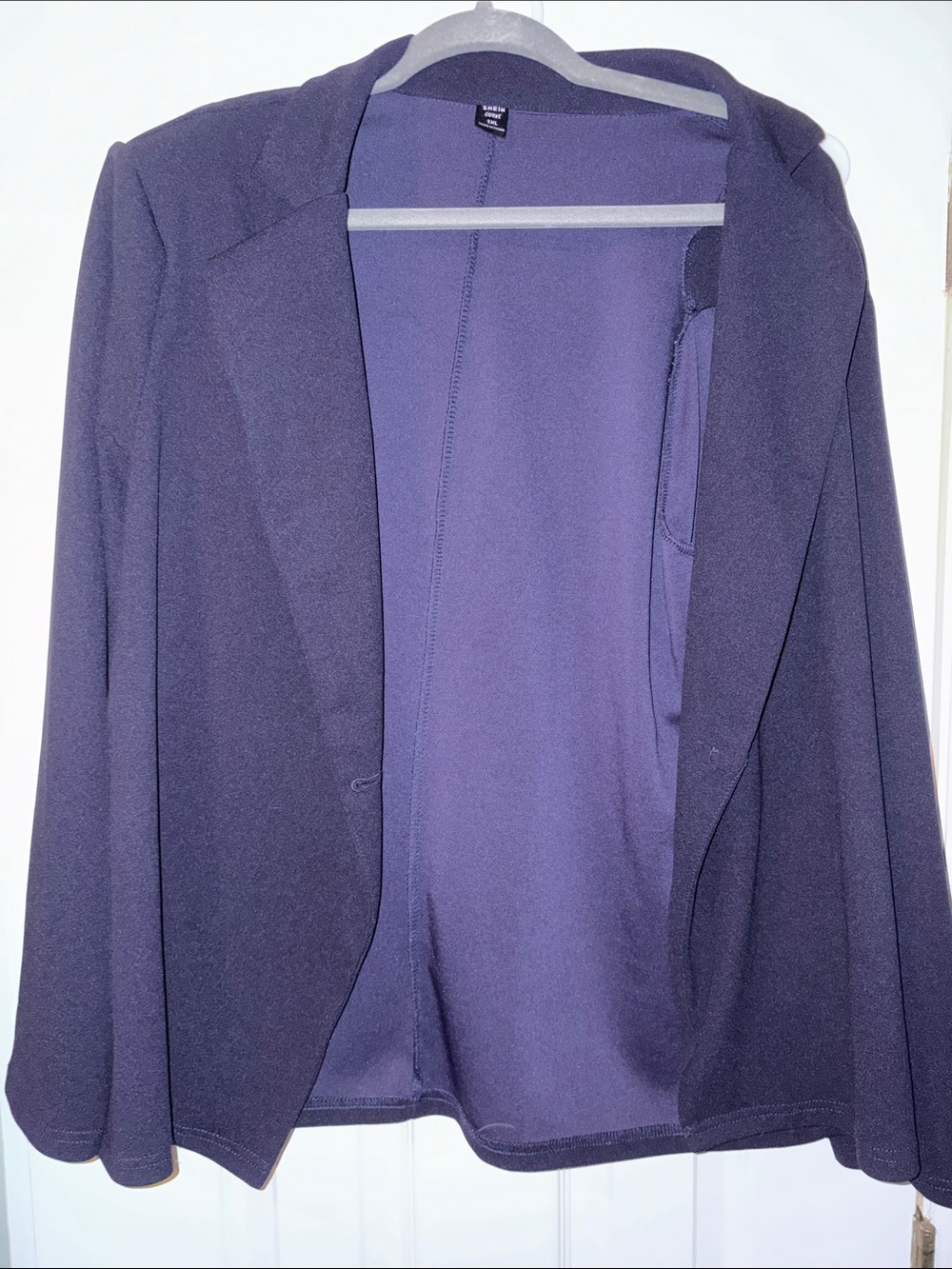 Dark Blue Open Front Blazer